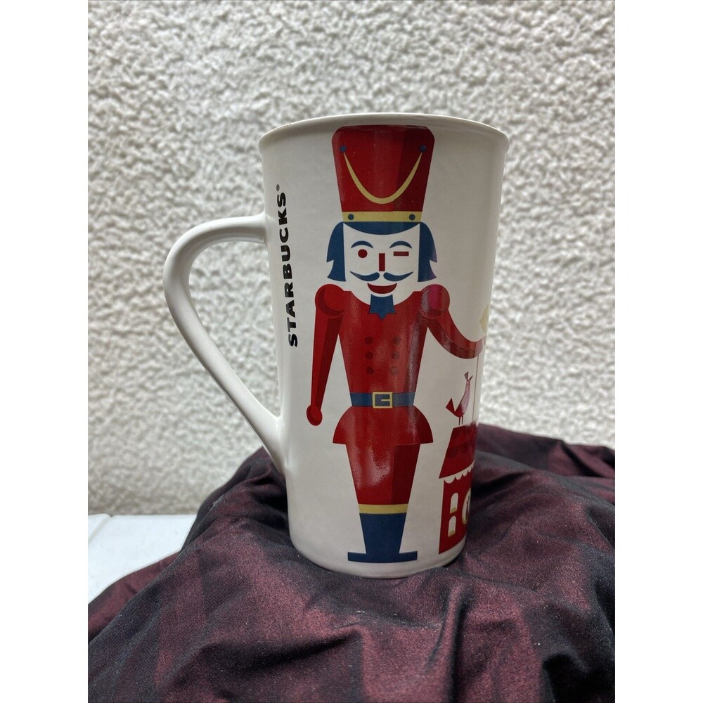 Starbucks 2012 Holiday Christmas Nutcracker Tall Coffee Mug Winter Birds